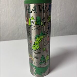 Starbucks Hawaii Green and Silver Tumbler